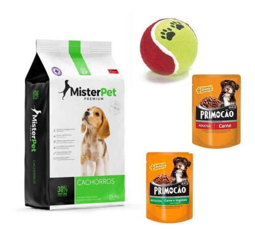 Mister Pet Puppy Cachorro 15 Kilos+pouch Primocao+pelota