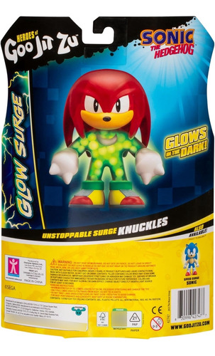 Sonic Goo Jit Zu Knuckles Glow Brillo En La Oscuridad