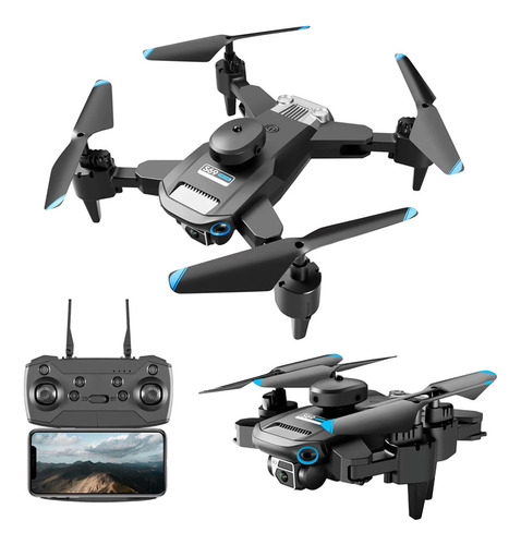 Drone FPV S69 genérico com câmera HD preta de 2,4 GHz e 1 bateria