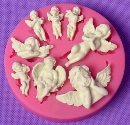 Molde De Silicone Anjos Biscuit Pasta Americana