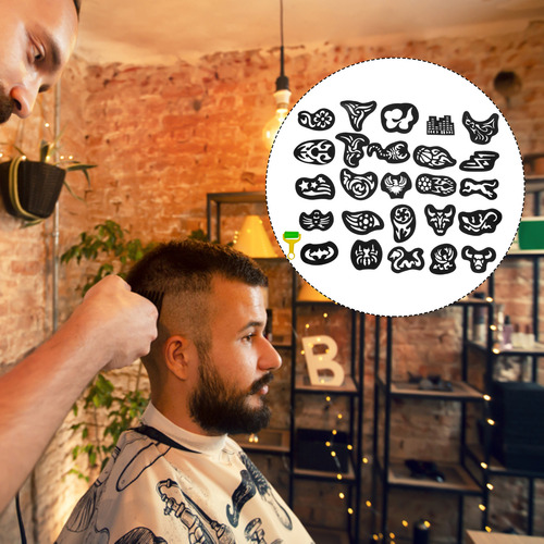 Plantillas De Tatuaje Para Cortes De Pelo, 25 Hojas, Varias