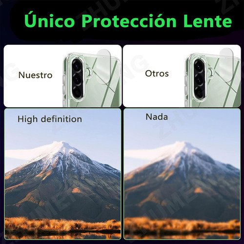 5 Kit Funda Transparente Para Samsung Galaxy A56 5G con 2 Protector Pantalla y Protector Lente Cámara y Soporte,Carcasa Trasera Protectora Transparente,Antiamarilleo TPU + PC,Bumper Shock-Absorción