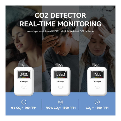 Mini Detector De Co2, Monitor De Calidad Del Aire, Monitor Y