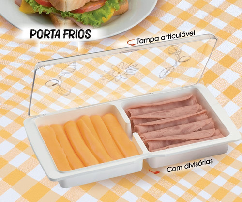 Imagem 1 de 4 de Porta Frios Com Tampa E Com 2 Divisórias
