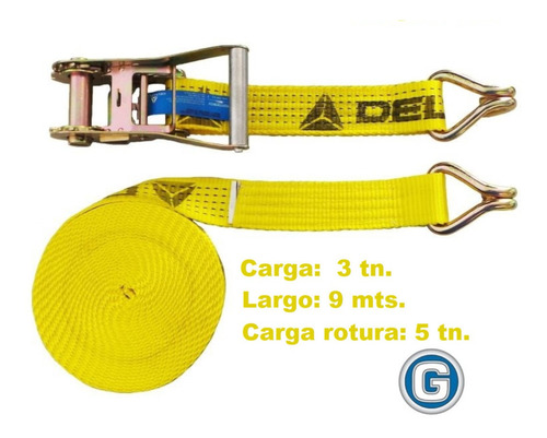 Criquet Tensor Traca Traka Cinta Amarre Carga 5tn 50mm X 9mt