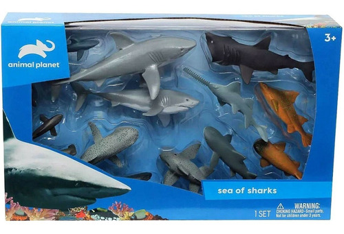 Animal Planet , Sea Of Sharks  Set De 14 , Mar De Tiburones 