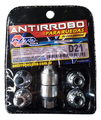 Tuercas Tornillos Antirrobo Toyota Corolla Etios Yaris Hilux