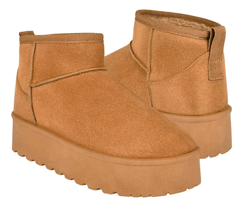 Bota Botín Dama Furor 26435 Invernal Afelpada Cómoda Camello