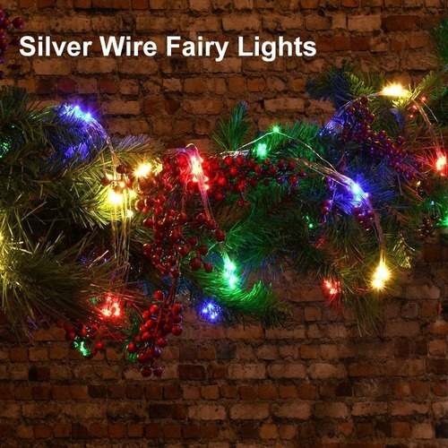 A Flashing Navidad Solar 300 Leds 30m 8 Modos De Luz