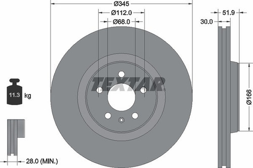 Imagen 4 de 9 de Juego De Discos Freno Del. Textar Aleman Audi A4 A5 A6 Q5 Q5