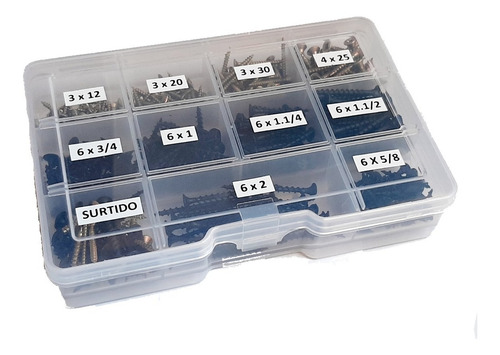 Kit Tornillos Aguja Madera Gavetero Surtido 525 Unid Surtido