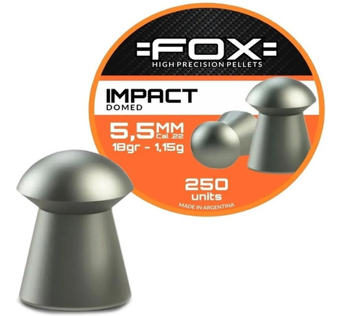 Balines Fox Impact Domed 18 Grains 5,5 X250 Aire Comprimido