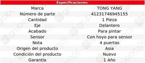 Defensa Del C/hoyo P/sensor P/pintar Tong Yang Bmw 320i 12