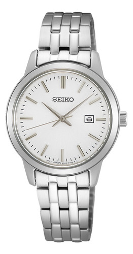 Seiko Classic Quartz White Dial Ladies Watch Sur405