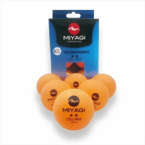 Bolas Para Ping Pong Miyagi X6 Und Naranja 2 Estrellas
