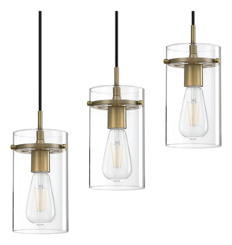 Doraimi Lighting 3 Luz Colgante Moderna Isla Cocina Dorada