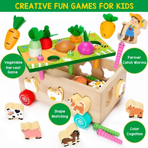 Juguetes Montessori para niños pequeños de 1 a 3 años, juegos de  clasificación y juego de madera, habilidades motoras finas, aprendizaje  temprano, – Yaxa Store