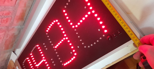 Reloj Led Grande Pared, Hora, Minutos Y Temperatura 80x32cm Negro