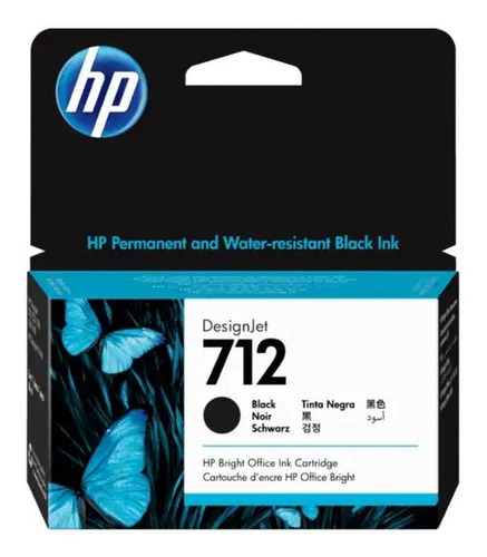 Cartucho Tinta Hp 712 Negro Designjet T650 T250 38ml Studio