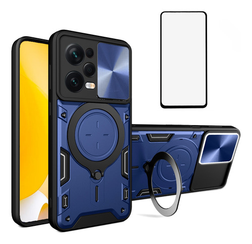 Funda Proteger Lente Rotación Andamio Para Xiaomi Poco+mica Azul Rm Note12 Pro 5g/poco X5pro