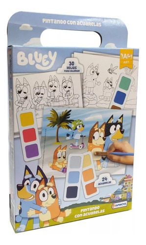 Imagen 2 de 2 de Set De Arte 24 Acuarelas Magicas Bluey Personaje Disney Ed