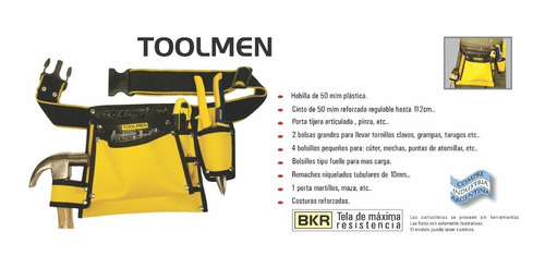 Imagen 2 de 6 de Cinturón Portaherramientas Toolmen Durlero T37 + T999 Atorni