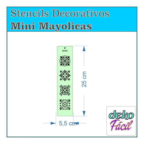 Pack 4 Stencils Decorativos Mini Mayolicas Originales
