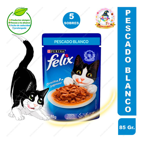 Alimento Gatos Sobre Felix Pescado Blanco 85g