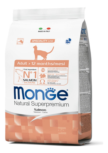 Alimento Gato Monge Monoprotein Salmon 1,5 Kg