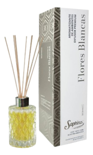 Difusor Premium Saphirus Varillas Manzana Flores Blancas