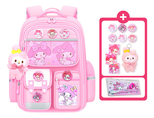 Mochilas Escolare, My Melody Mochila, Con Colgante Kit De Papelería