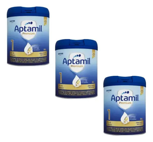 Kit 3 un. Fórmula Infantil: Aptamil Premium 1 800g - 0-6 meses