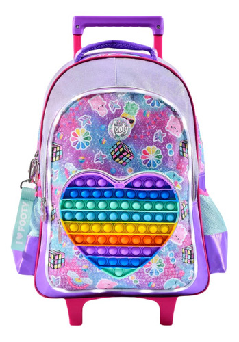 Mochilas Carro Carrito 18 Footy Con Luces Led Pop It Corazon