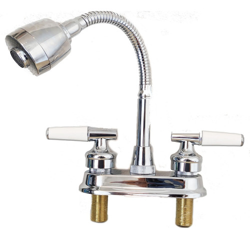 Llave Mezcladora Flexible Para Lavabo Baño Acabado Cromado Color Plateado