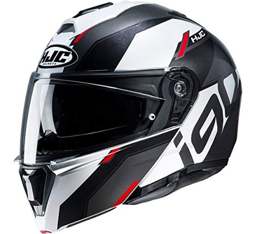 Casco De Moto Talla L, Color Negro-blanco-rojo, Hjc Helmets