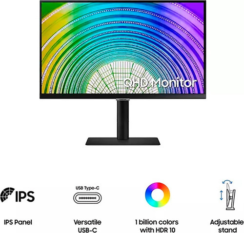 Monitor Samsung 27 Qhd Ls27a6 Plano Hdr Ips Hdmi Usb Tipo C