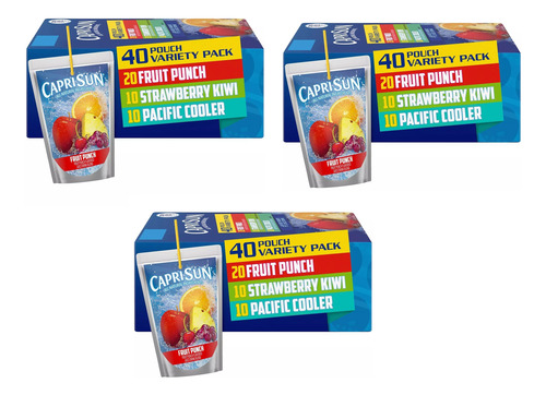 Jugo Caprisun Variado 3 Sabores 40 Pz. C/u **pack 3 Pza.**