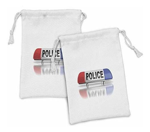 Ambesonne Police Fabric Pouch Set Of 2, Estuche De Tocador 