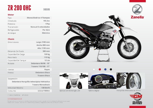 Imagen 10 de 10 de Zanella Zr 200 Ohc - Global Motor's Corrientes