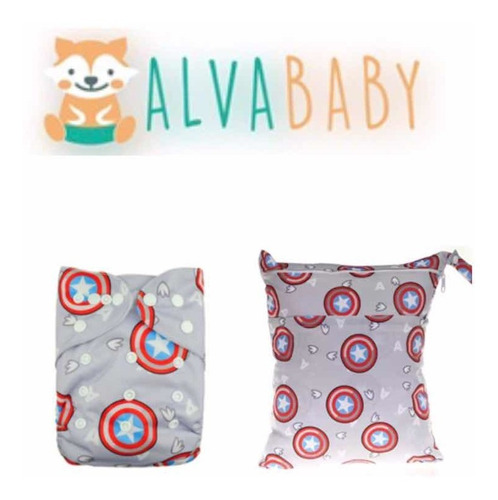 Imagen 1 de 2 de Juego De Pañal Ecológico Y Wetbag Alvababy
