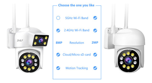 Cámara Seguridad Wifi Dual Lente Exterior Con Led Alarma 8mp