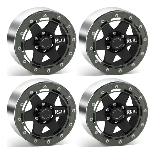 4 Llantas Beadlock De 2.6 Pulgadas Para Coches RC Off-Road | Compatibles Con MJX H8H Y KM4 | Hexágonos De 17/12 Mm
