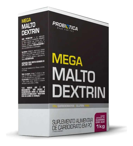 Suplemento Energético Mega Malto Dextrin Cx 1 Kg Probiótica