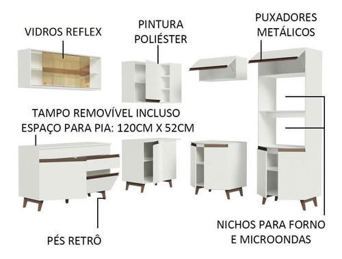 Cocina Integral Completa Modular Esquinero Madesa Reims 402cm Color Blanco 01