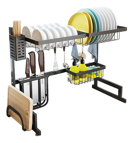 Escurridor De Platos Para Pileta Color Negro