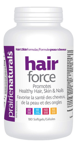 Prairie Naturals Capsulas Blandas Hair Force, 180 Unidades