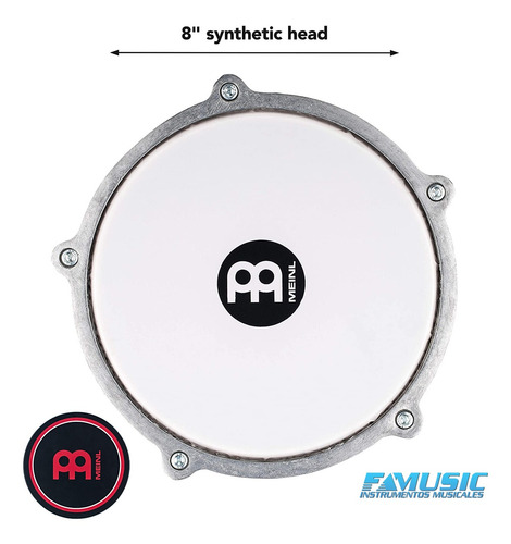 Imagen 3 de 10 de Derbake Meinl He104 Aluminio Parche Sintetico Envios