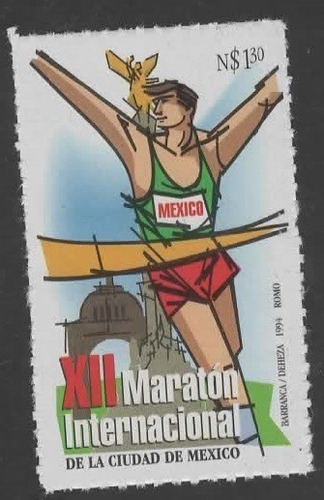 Estampilla  Maratón Ciudad México 1994 Mnh