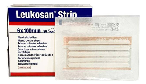 Pack Suturas 50 Tiras Por 6 Unidades Leukosan Strip 6x100mm