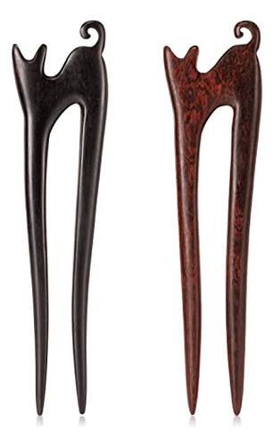 2 Palitos De Madera En Forma De U, Hechos A Mano, Tallados A